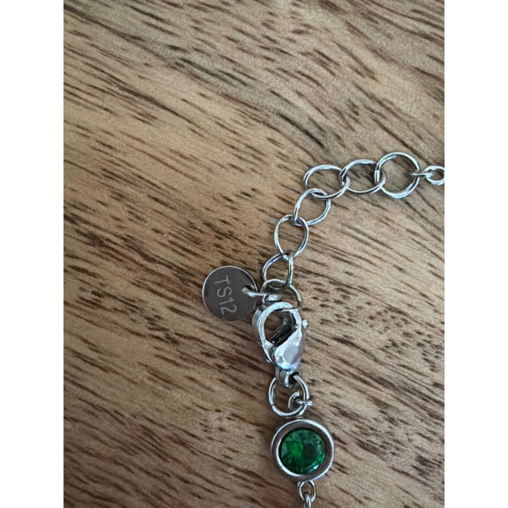 Multicolor CZ Bezel Bracelet | White Gold PVD TS Eras Inspired Bracelet - Picture 7 of 7